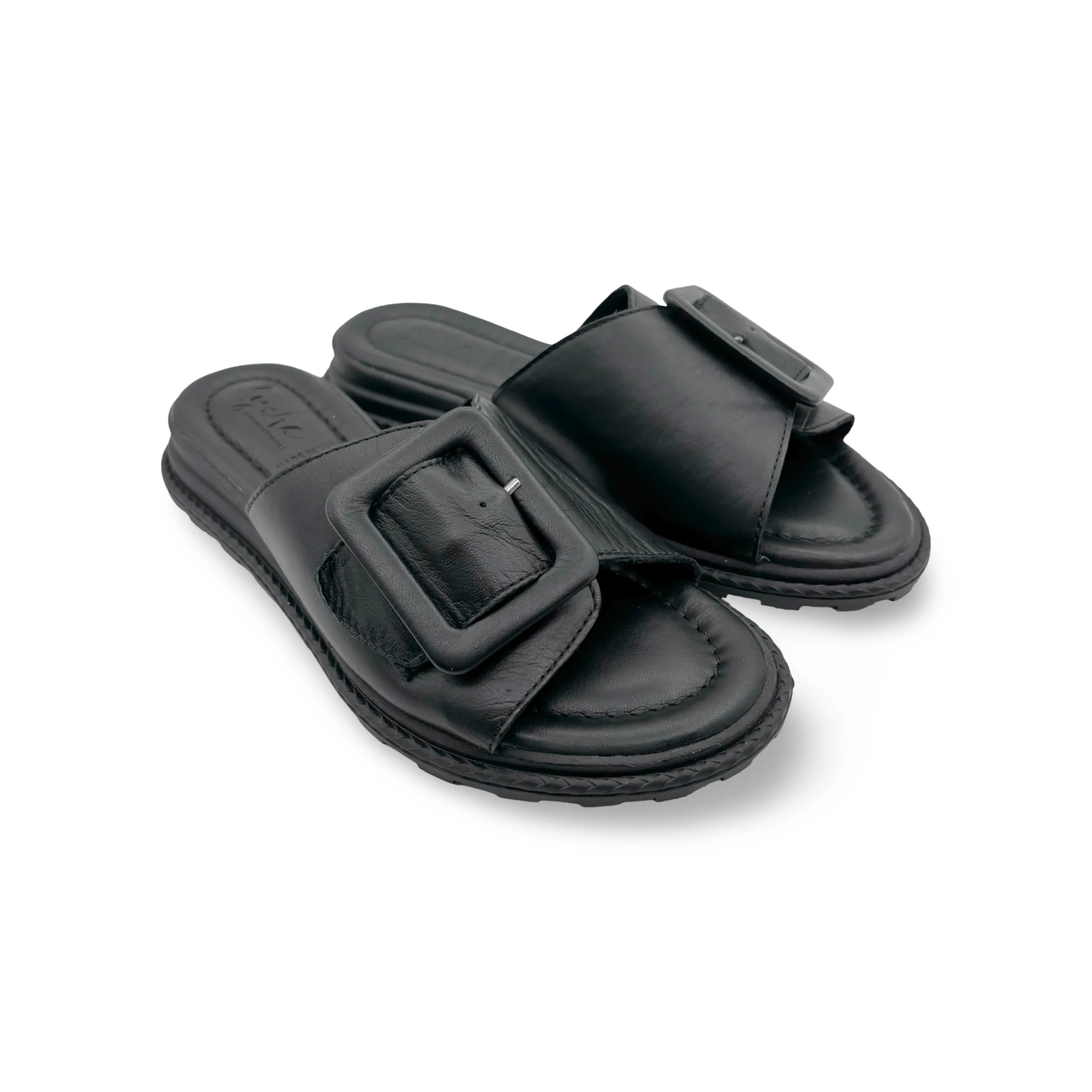 Monroe Black Leather Adjustable Slide