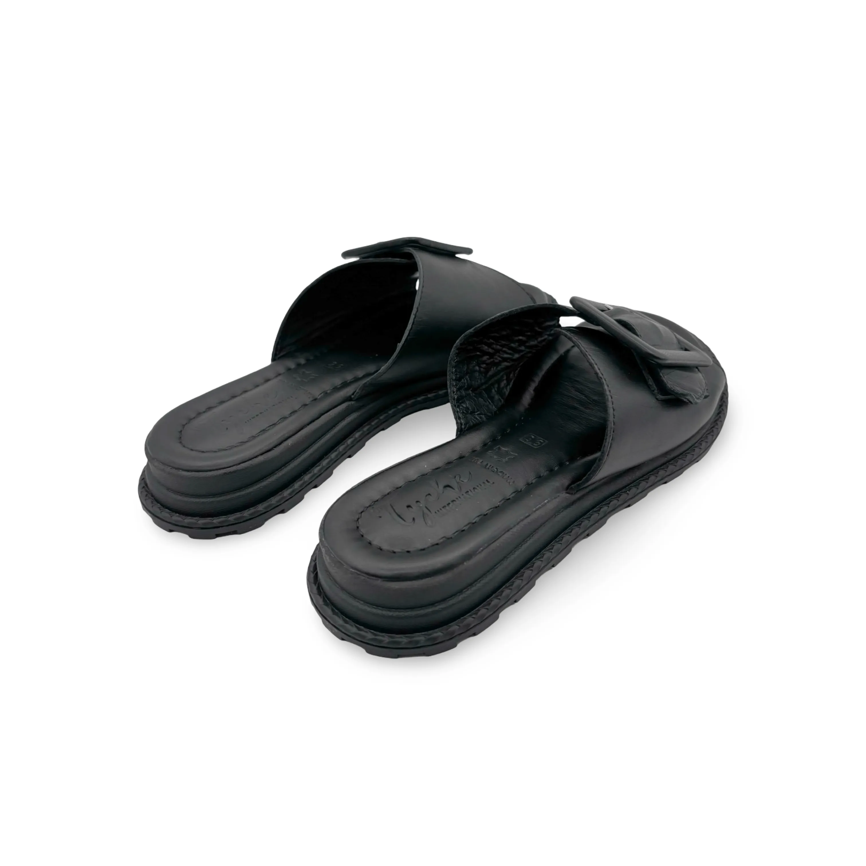 Monroe Black Leather Adjustable Slide