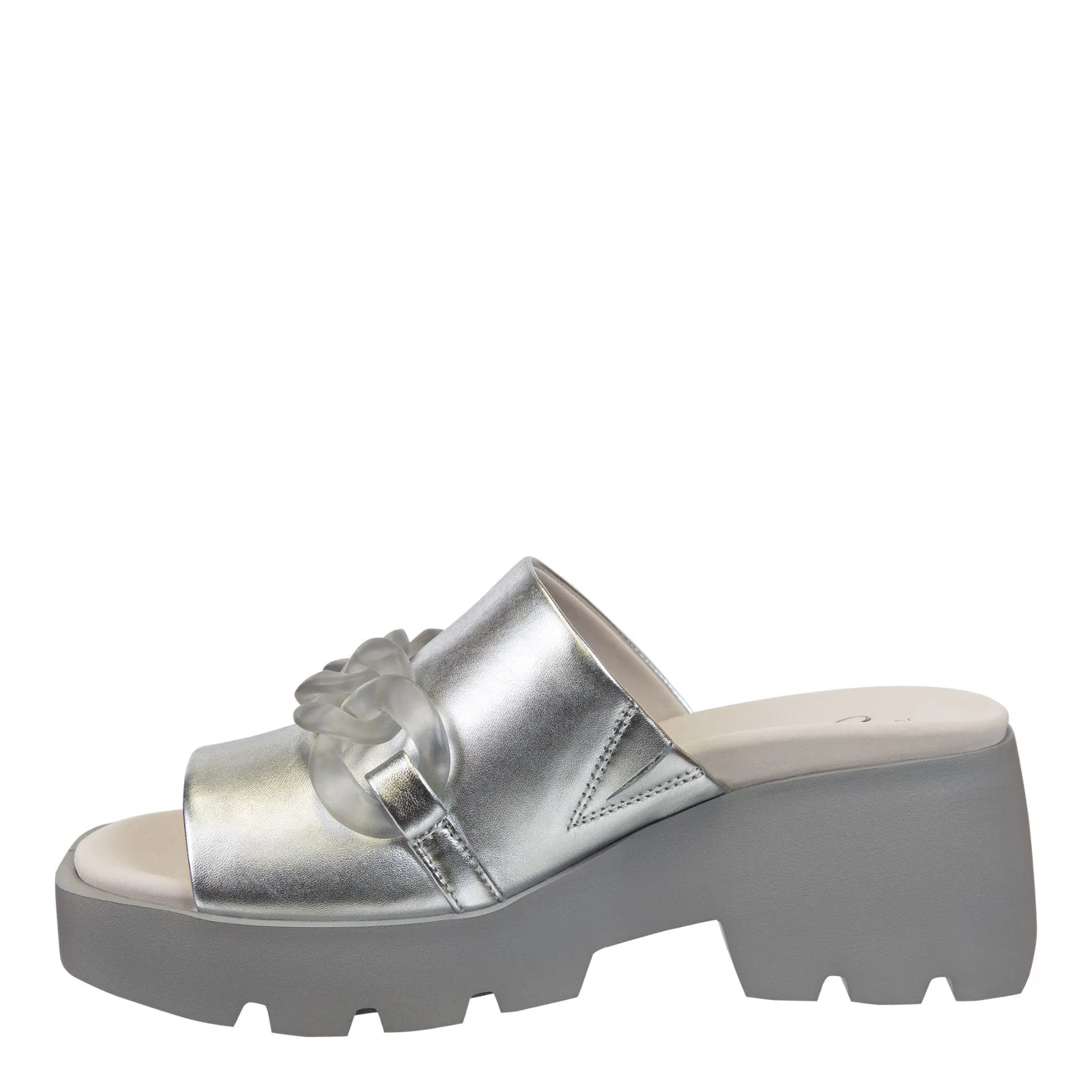 Naked Feet: ISO in SILVER Platform Sandals
