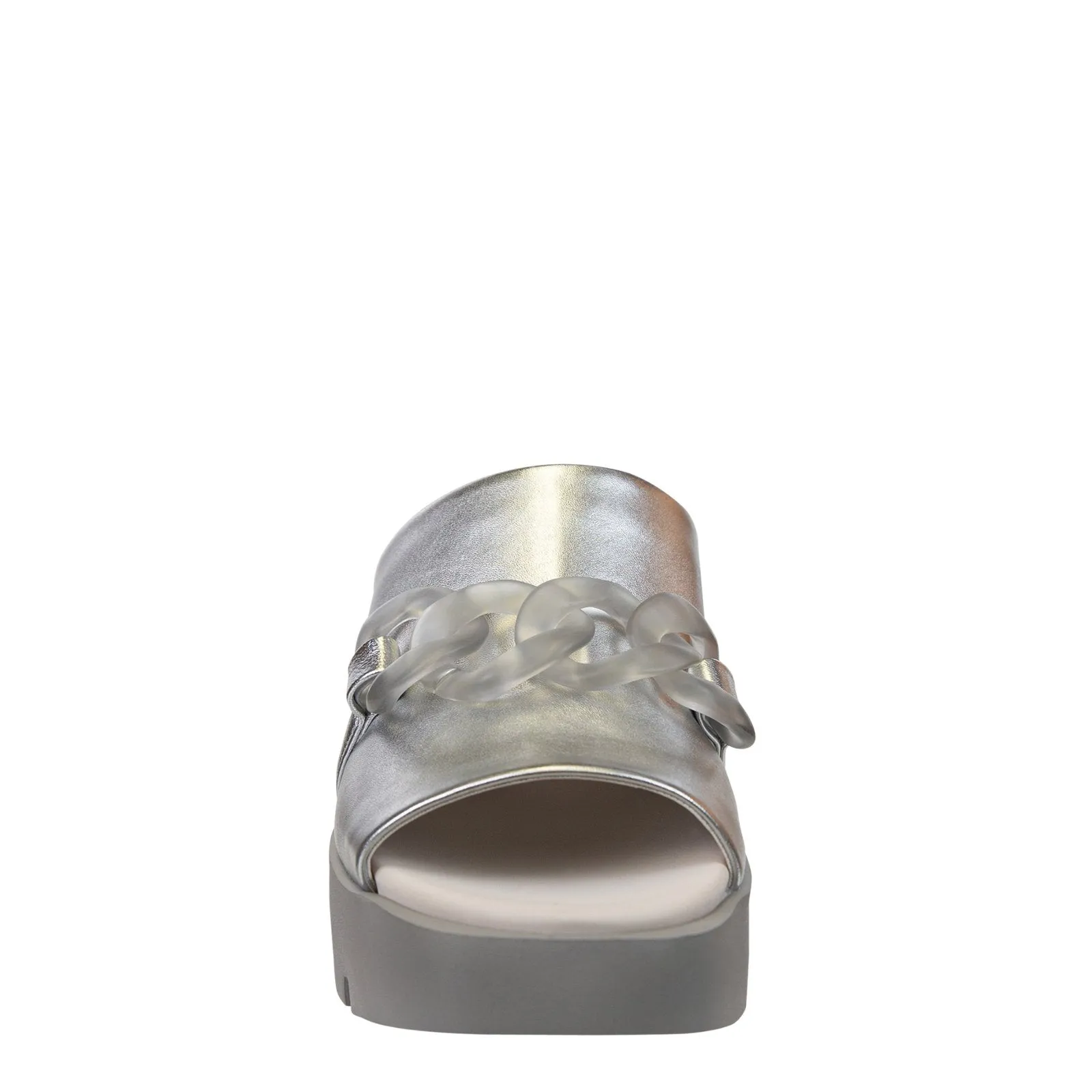 Naked Feet: ISO in SILVER Platform Sandals