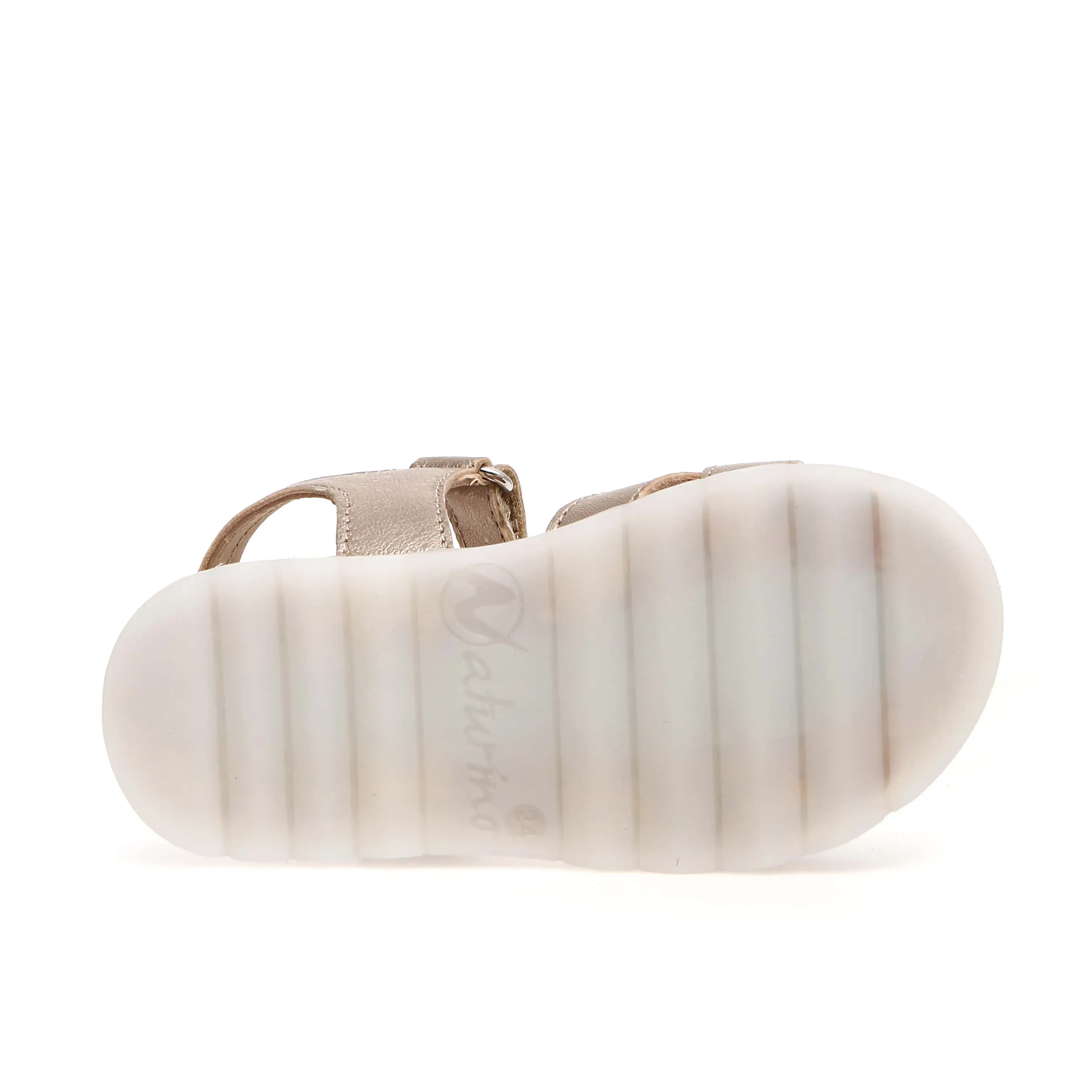 Naturino Galson Girl's Sandals - Metallic Pebbled Cipria