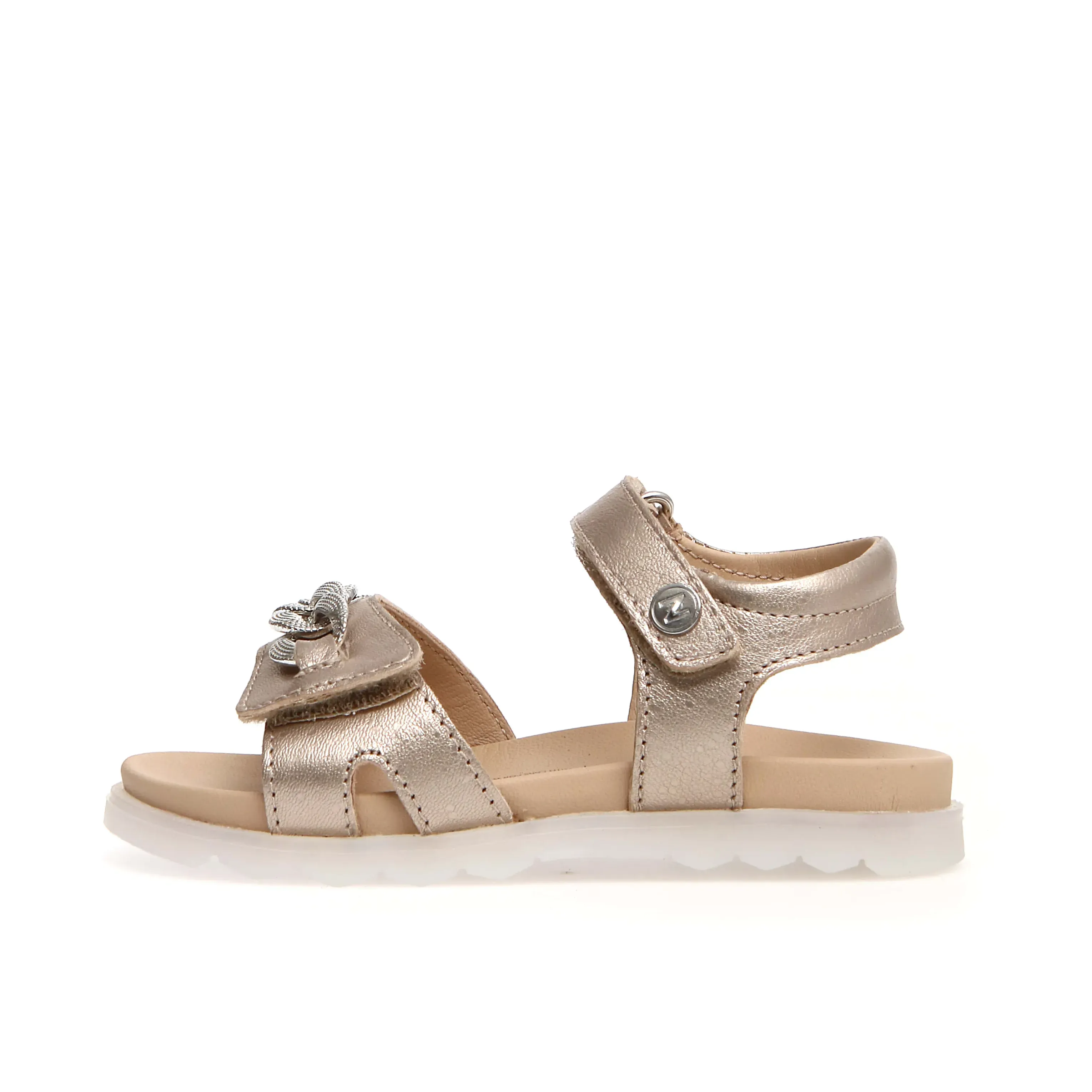 Naturino Galson Girl's Sandals - Metallic Pebbled Cipria