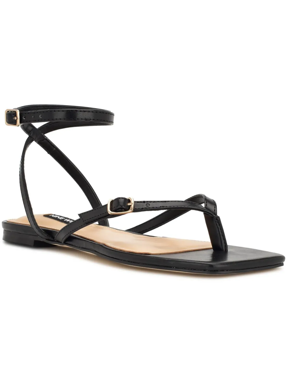 NELSON3 Womens Square toe Ankle strap Gladiator Sandals