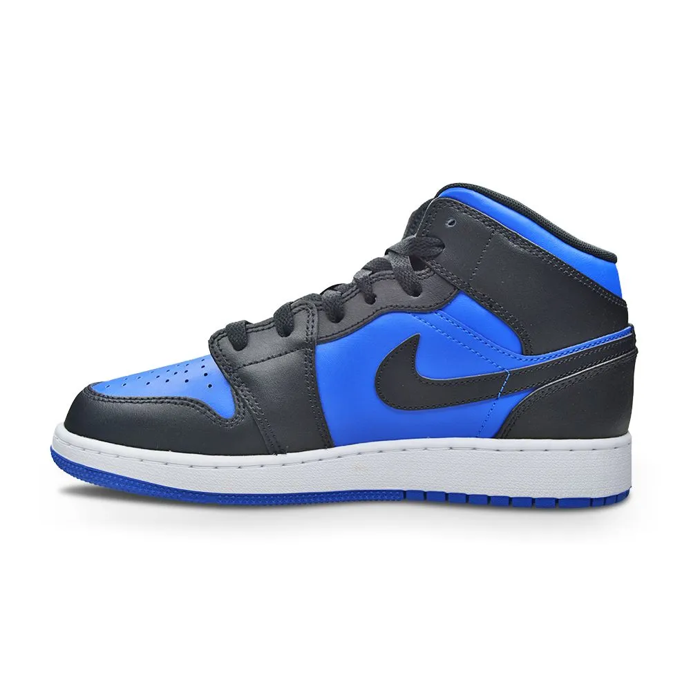 Nike Air Jordan 1 Mid "Varsity Royal' (GS) DQ842 042 Black Royal Blue