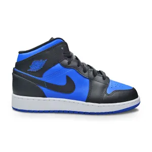 Nike Air Jordan 1 Mid "Varsity Royal' (GS) DQ842 042 Black Royal Blue