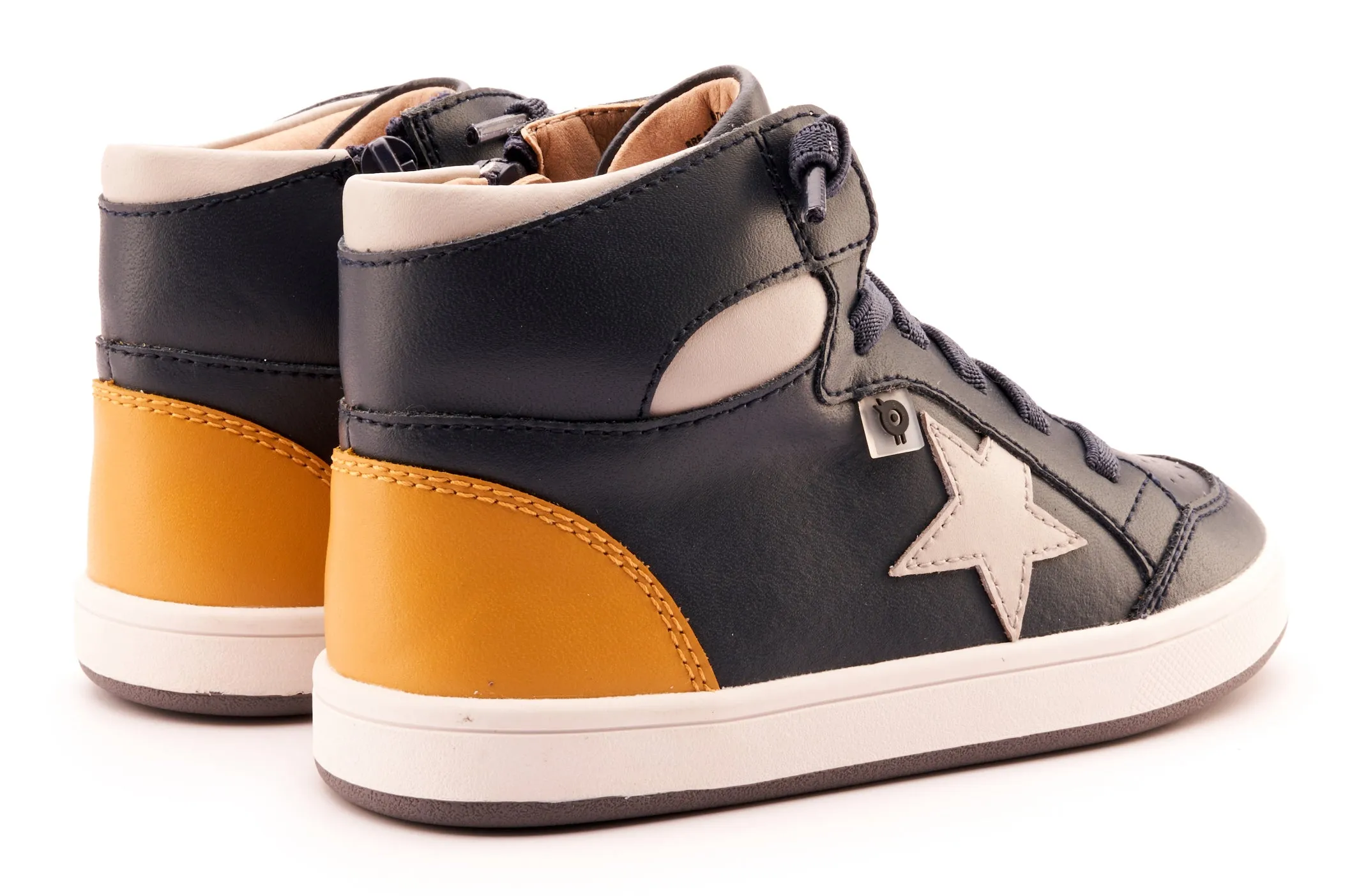 Old Soles Boy's and Girl's 1002 Star Tracker Casual Shoes - Navy / Gris / Yema / White Grey Sole