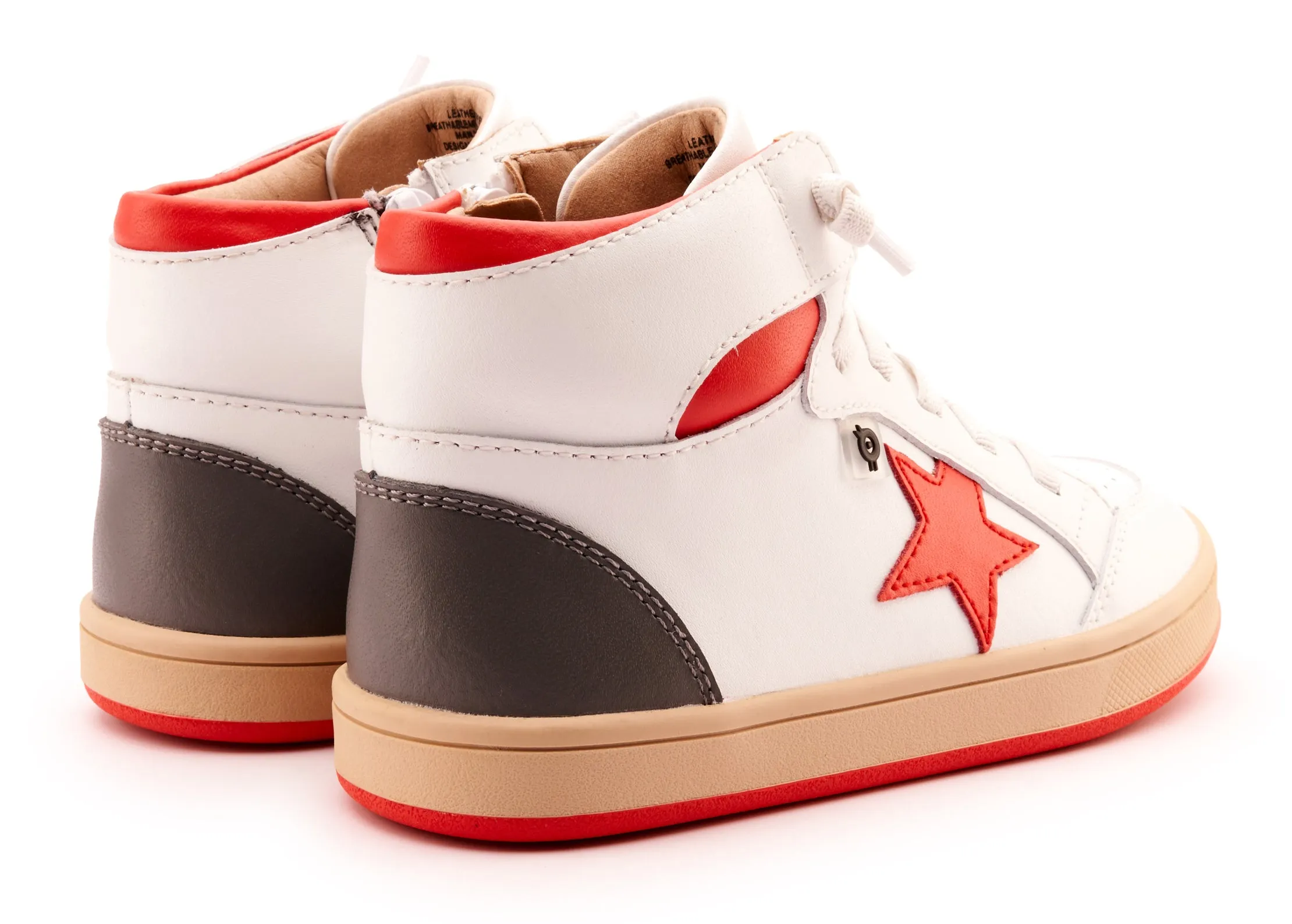 Old Soles Boy's and Girl's 1002 Star Tracker Casual Shoes - Snow / Bright Red