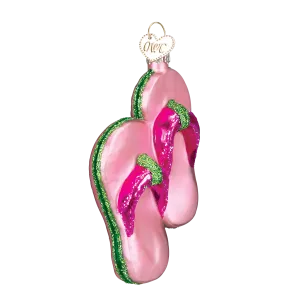Old World Christmas - Pink Flip Flops Ornamnt