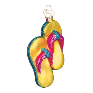Old World Christmas - Yellow Flip Flops Ornamnt