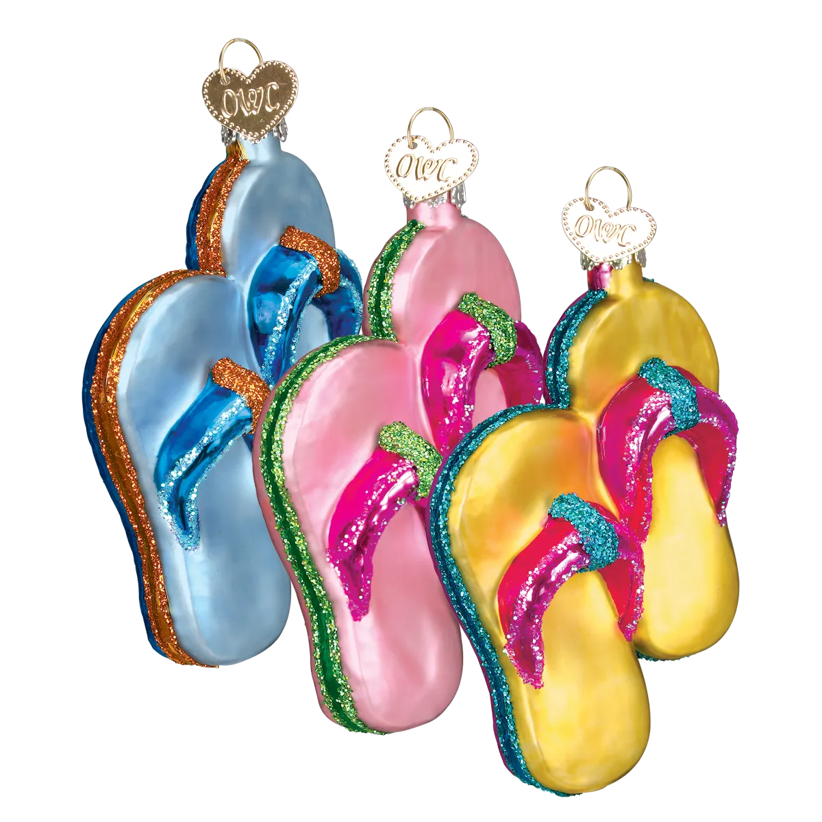 Old World Christmas - Yellow Flip Flops Ornamnt