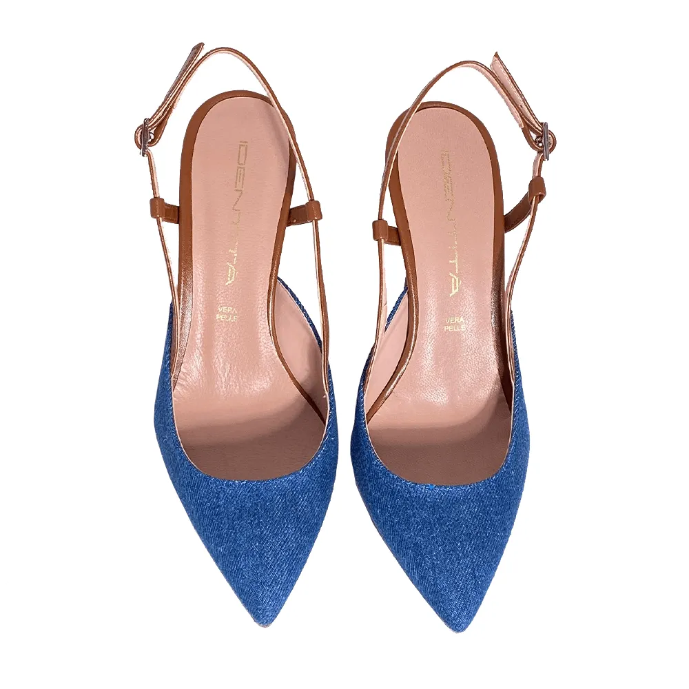 PERLA BROWN LEATHER/DENIM