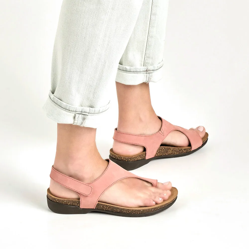 Reece T-Strap Slingback Sandal - Rose Nubuck
