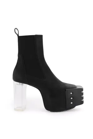 Rick owens platform heeled ankle boots