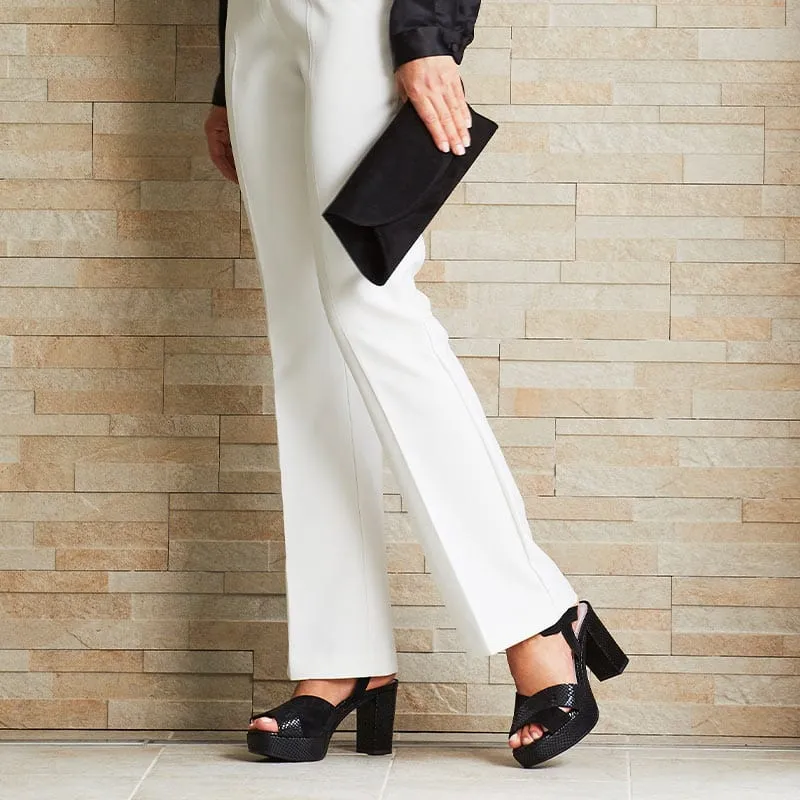 Ruby: Black Suede & Snake Print Leather