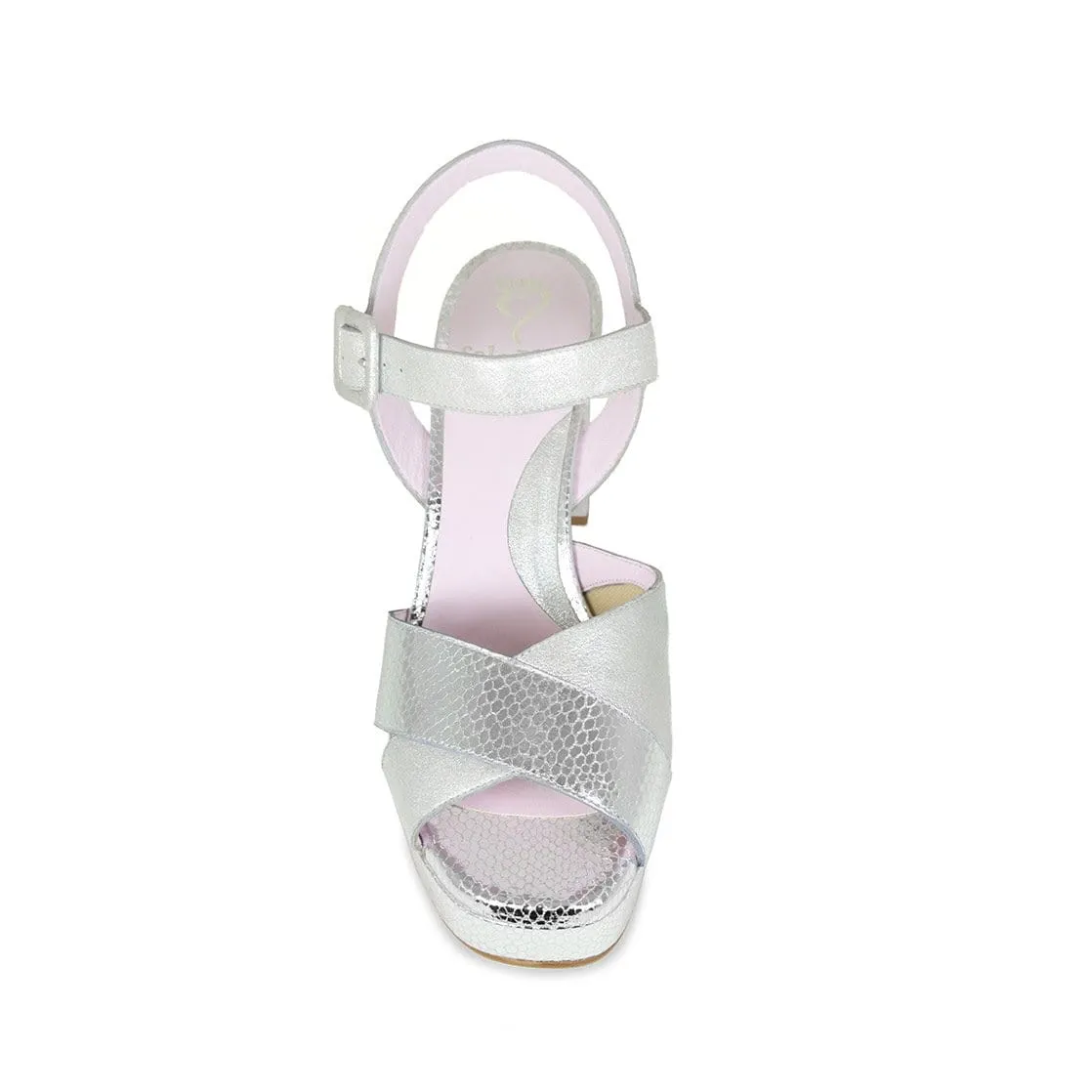 Ruby: Silver Suede & Snake Print Leather