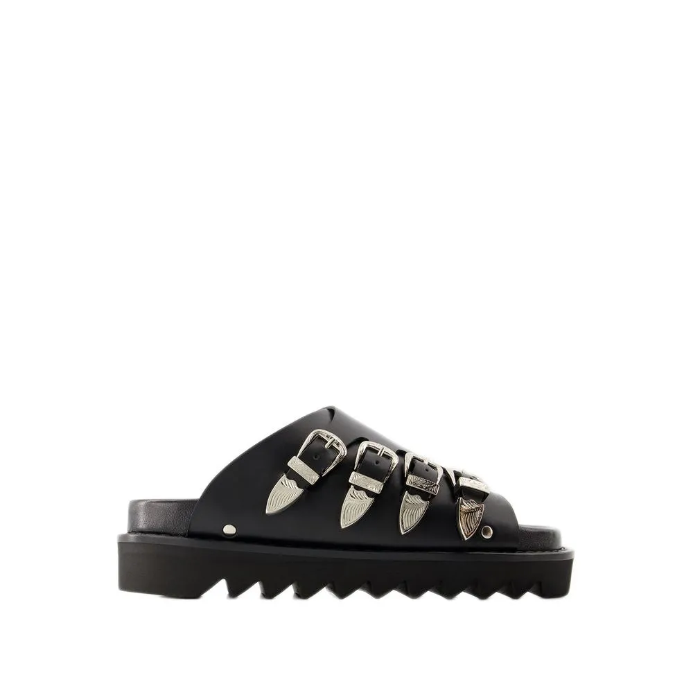 Sandals - Leather - Black