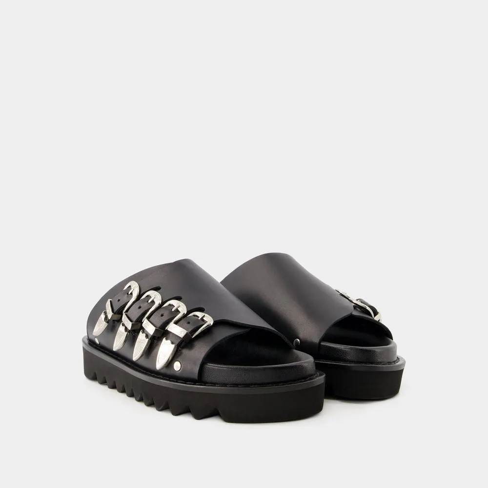 Sandals - Leather - Black