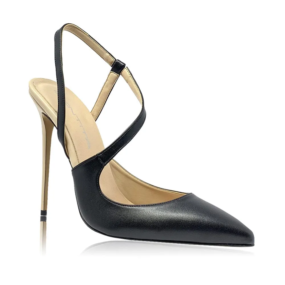 SANDY BLACK / BEIGE LEATHER