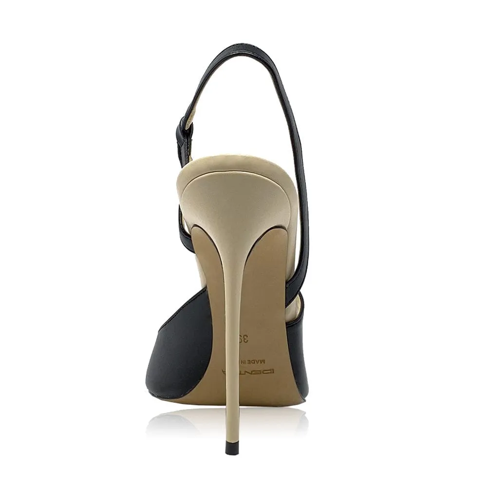 SANDY BLACK / BEIGE LEATHER