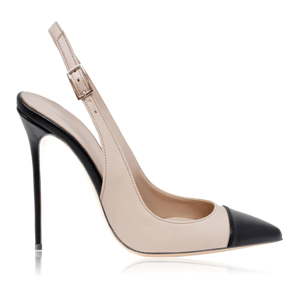 TAKA BEIGE / BLACK LEATHER