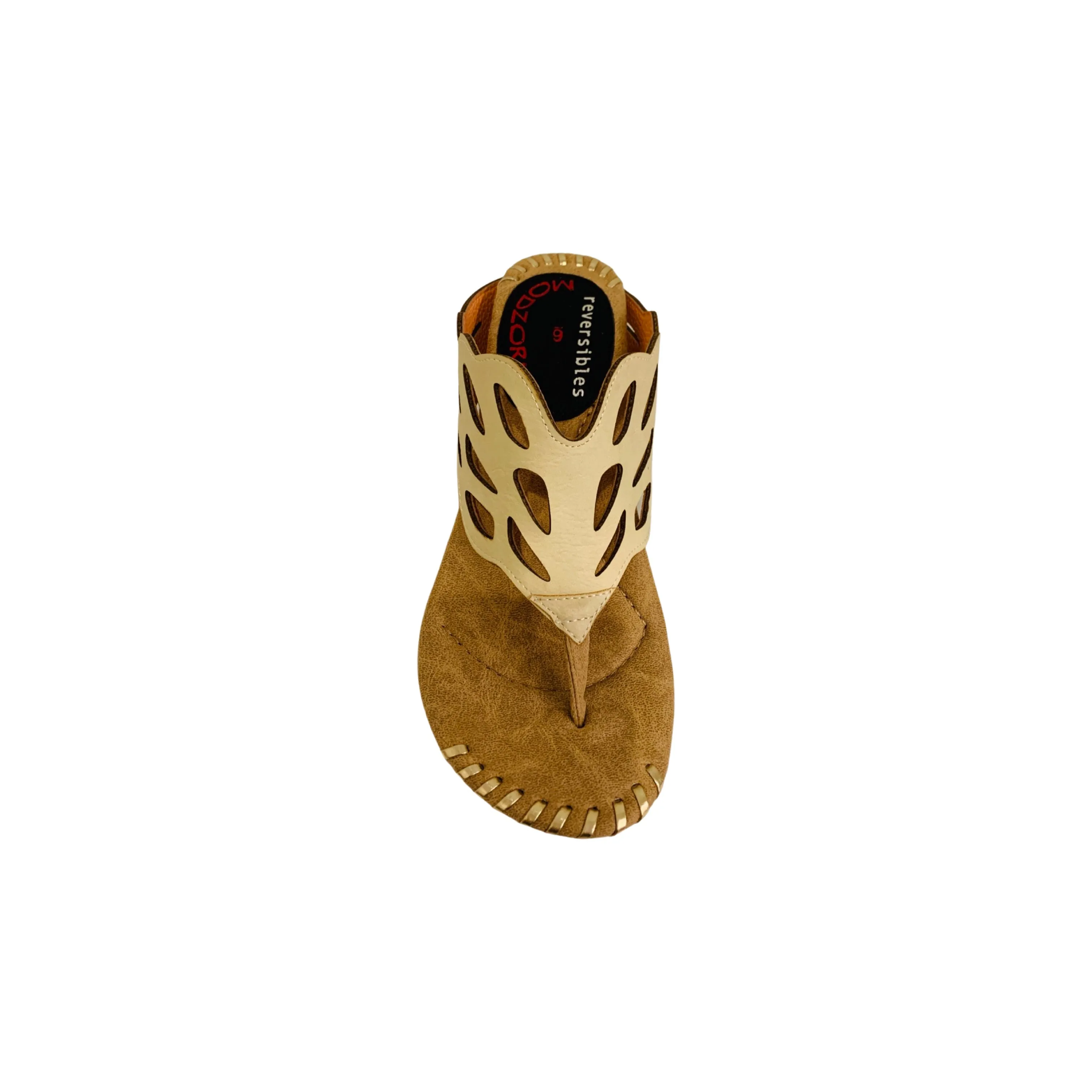 Troya Peach/Cream Reversible Sandal