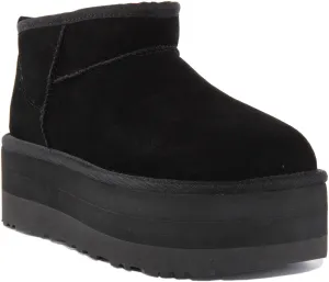 Ugg Australia Classic Ultra Mini Platform In Black For Women
