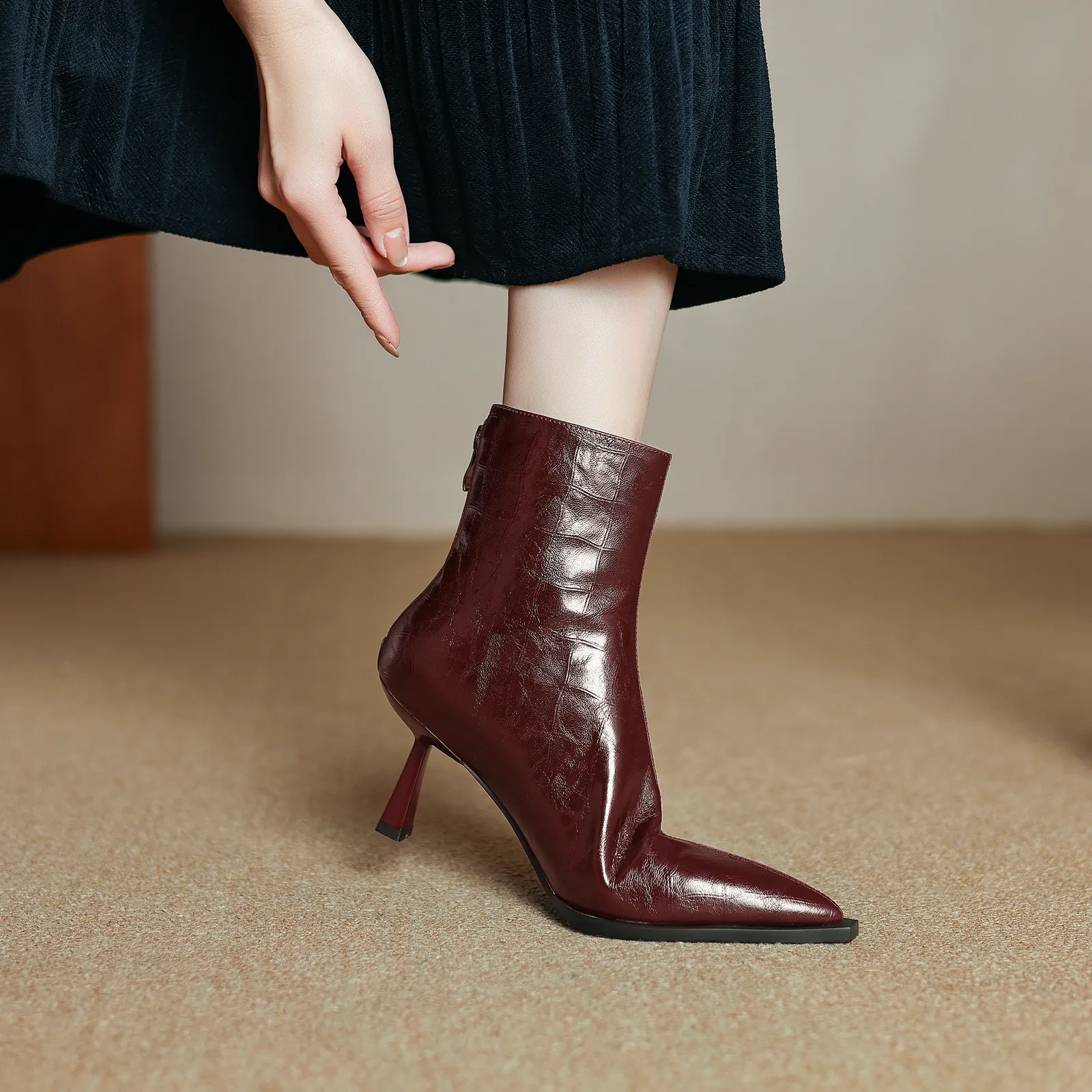 USS Shoes Belen Women's High Heels Leather Ankle Boots