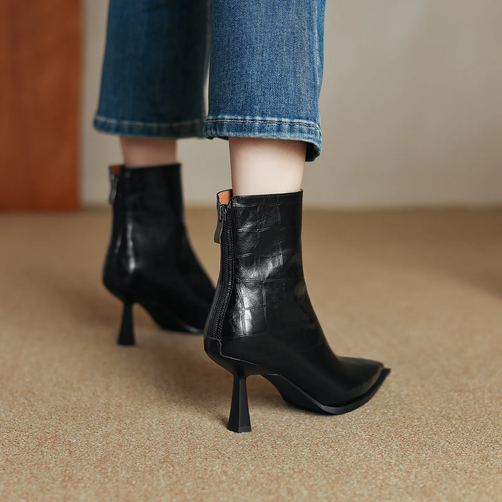 USS Shoes Belen Women's High Heels Leather Ankle Boots