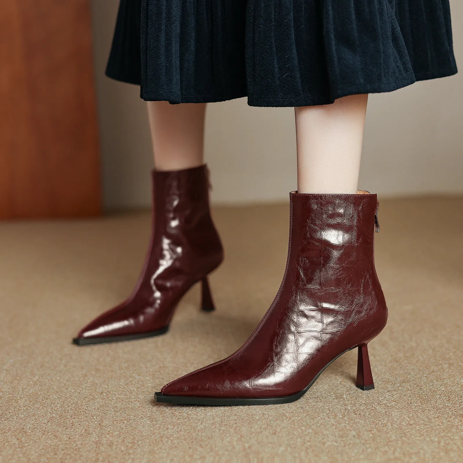 USS Shoes Belen Women's High Heels Leather Ankle Boots