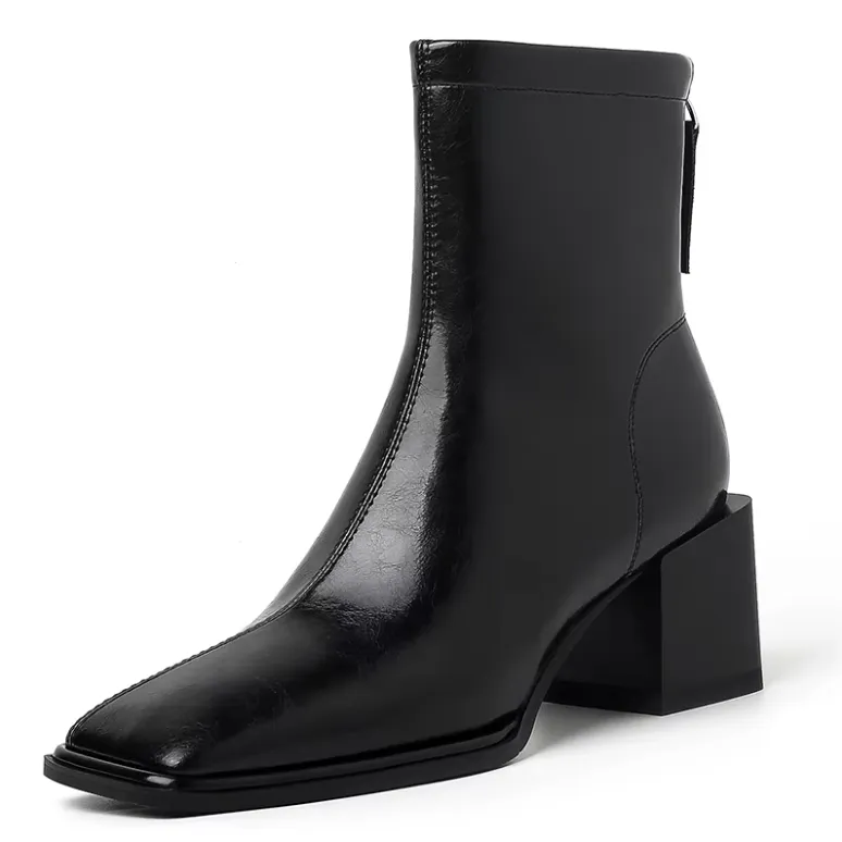 USS Shoes Betty Women's Ankle Square High Heels Boots