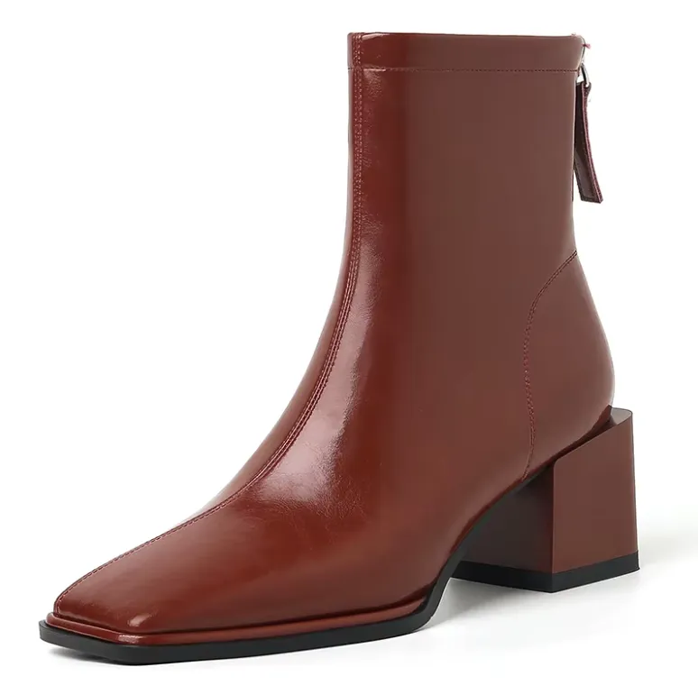 USS Shoes Betty Women's Ankle Square High Heels Boots