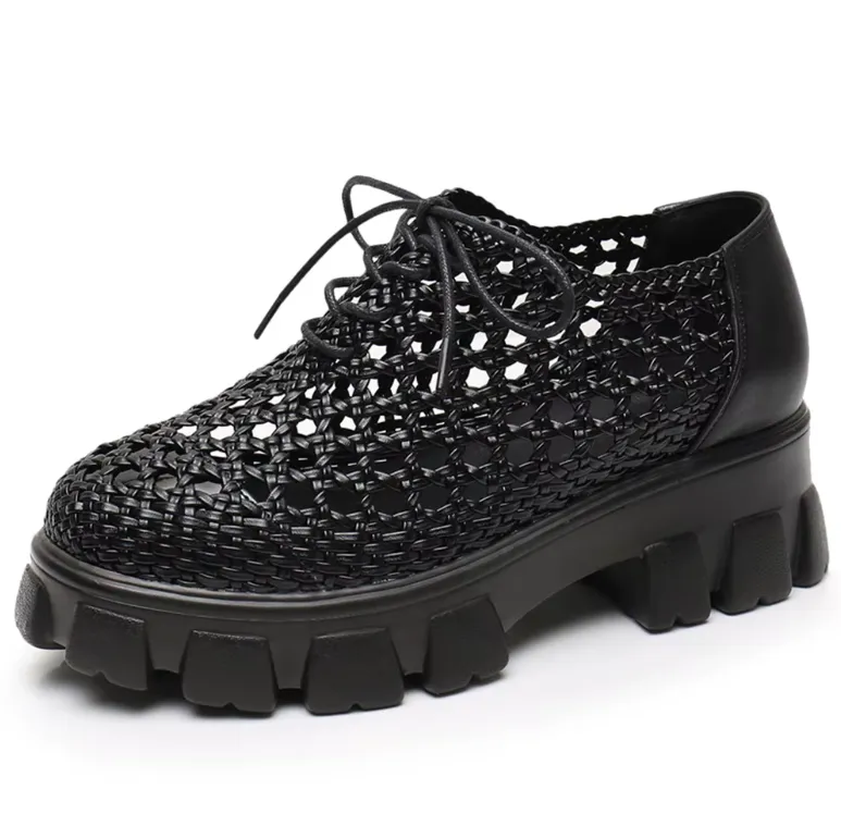 USS Shoes Claudia Women's Woven Hole Breathable Platform Shoes