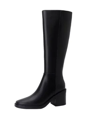 USS Shoes Malena Women's Leather Tall High Black Boots