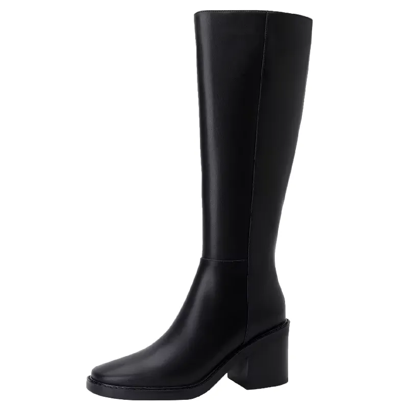 USS Shoes Malena Women's Leather Tall High Black Boots