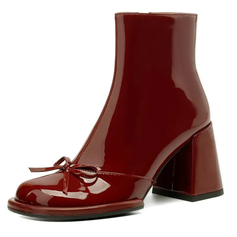 USS Shoes Marcella Women's Fashion Warm Square Heel Ankle Boots
