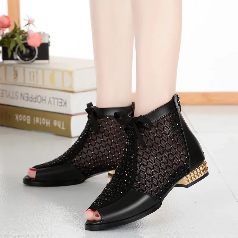 USS Shoes Melina Women's Hollow Mesh Ankle Boots