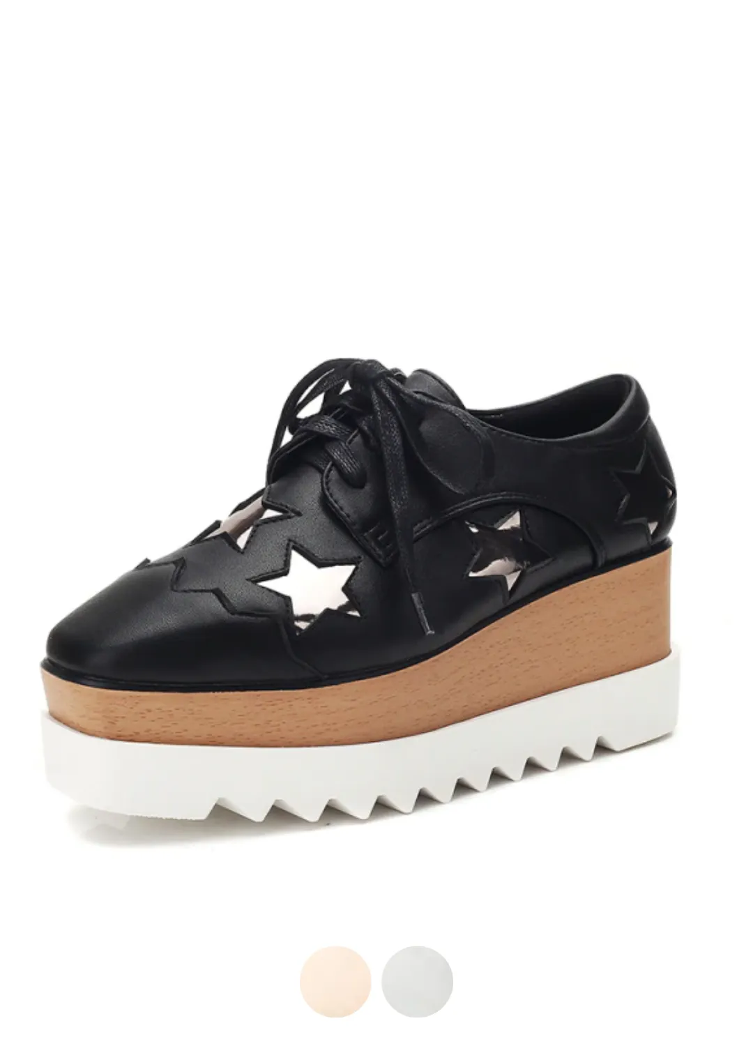 USS Shoes Merchan Women's Platform Patent Leather Black Shoes