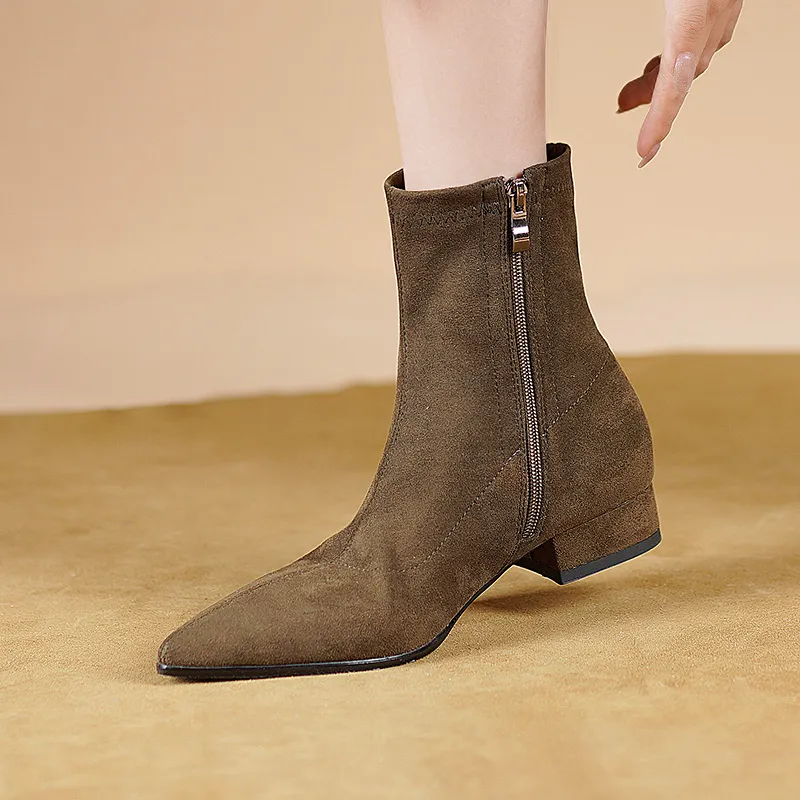USS Shoes Nina Women's Suede Leather Ankle Boots