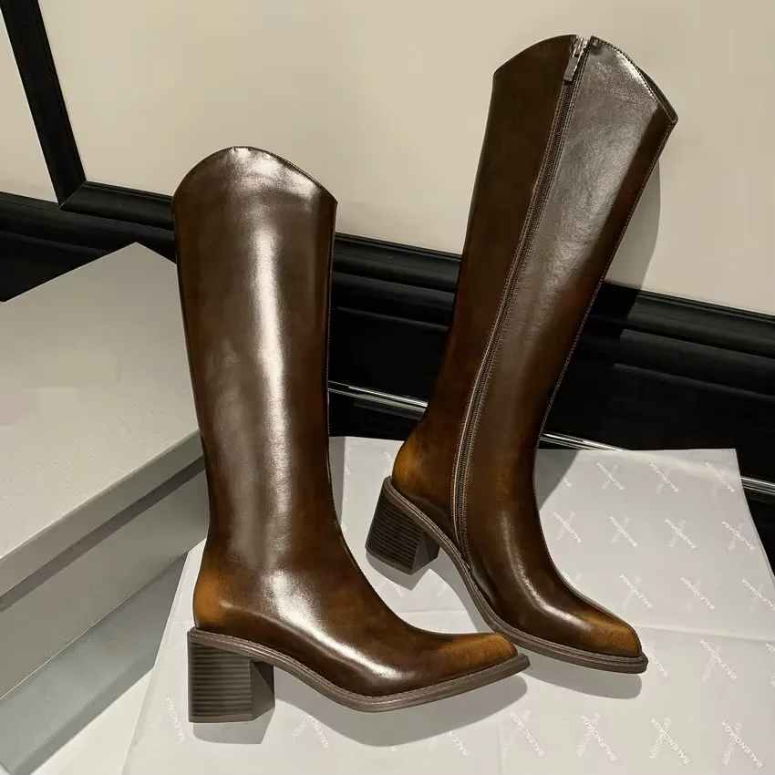 USS Shoes Raima Women's Knee-High Square Heel Boots