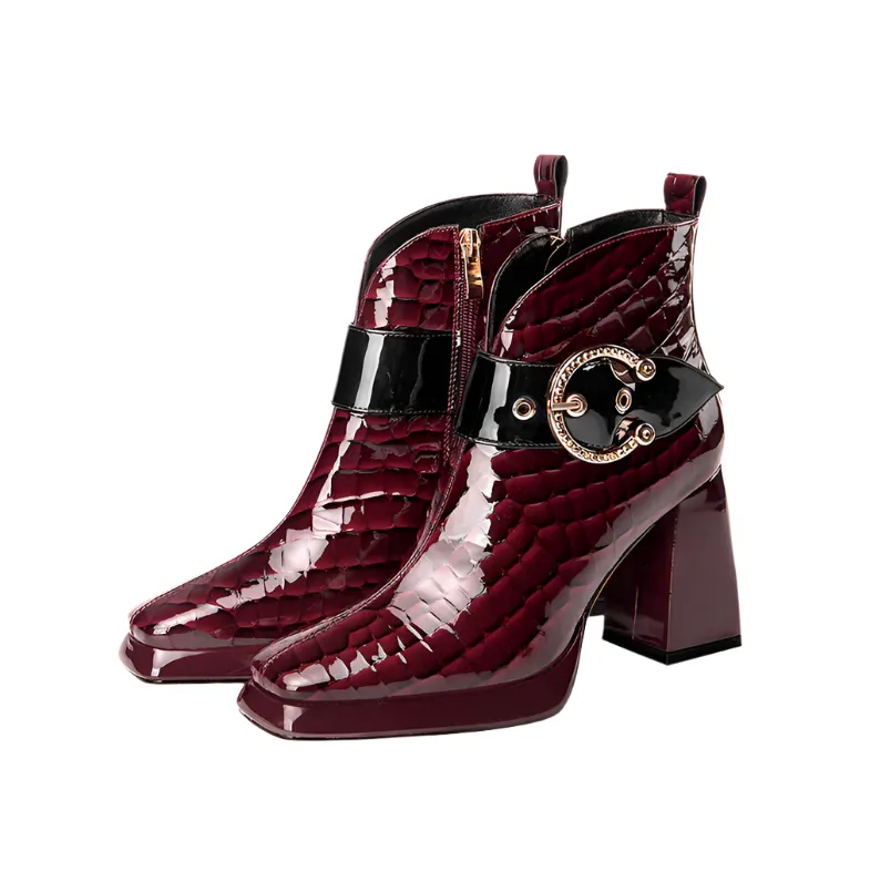 USS Shoes Romina Women's Square Heel Platform Ankle Boots