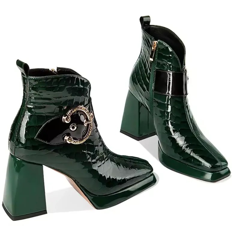 USS Shoes Romina Women's Square Heel Platform Ankle Boots