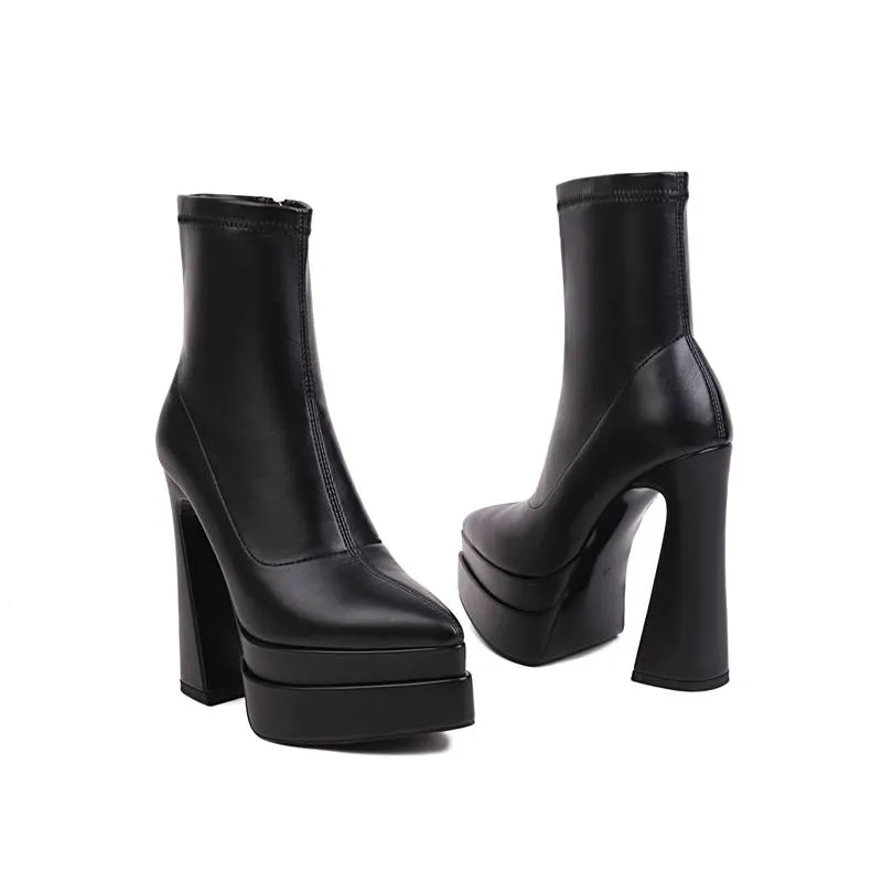 USS Shoes Scarlet Women's Stretchy High Heel Boots