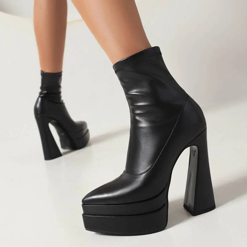 USS Shoes Scarlet Women's Stretchy High Heel Boots