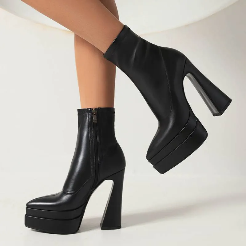 USS Shoes Scarlet Women's Stretchy High Heel Boots
