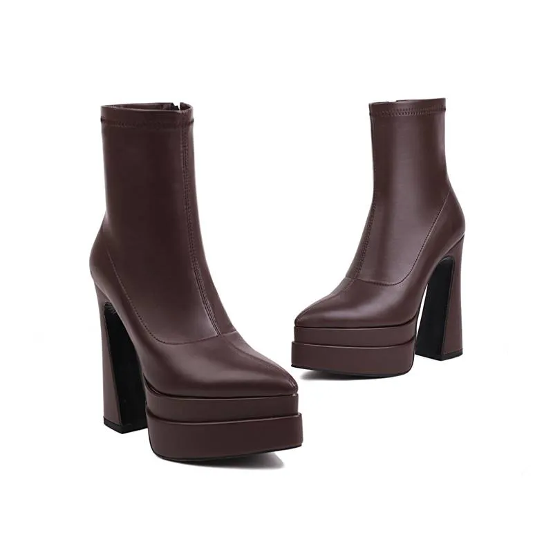 USS Shoes Scarlet Women's Stretchy High Heel Boots