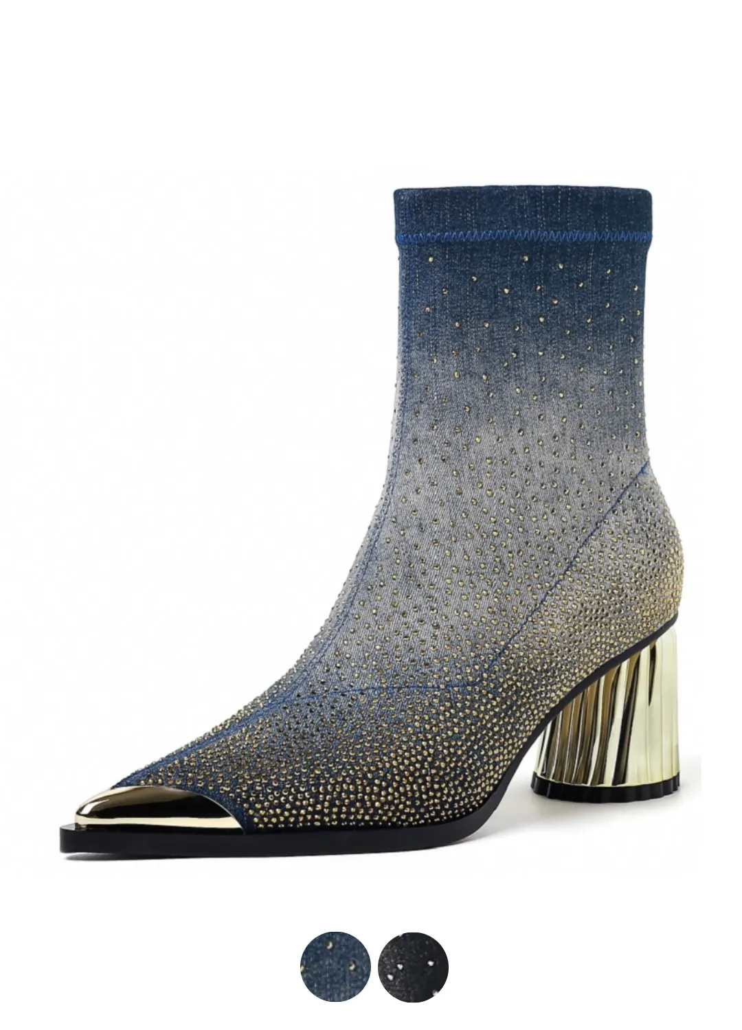 USS Shoes Showly Women's Luxury Rhinestones Pointy Toe Boots