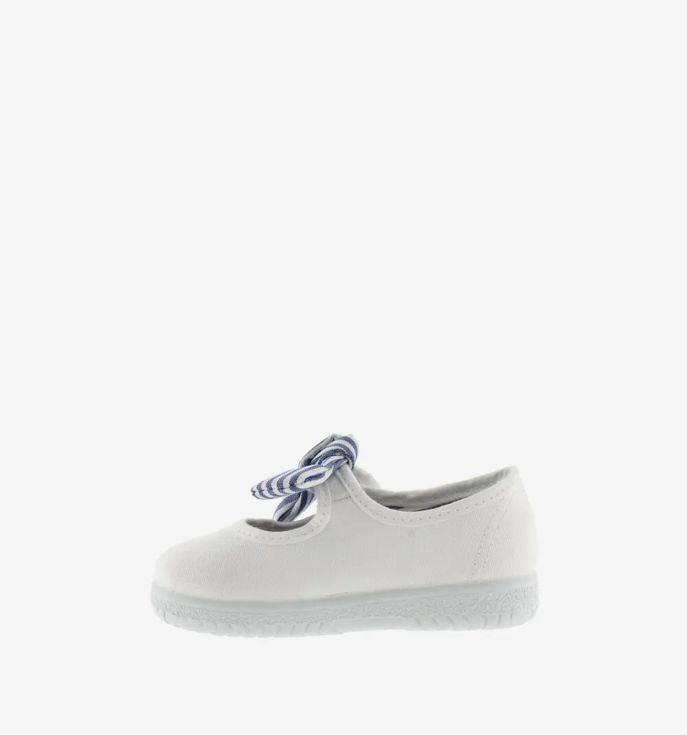 Victoria Girl's OJAL Canvas Mary Jane Shoes - Blanco