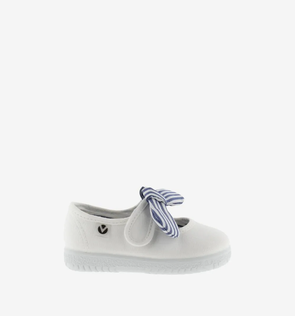 Victoria Girl's OJAL Canvas Mary Jane Shoes - Blanco