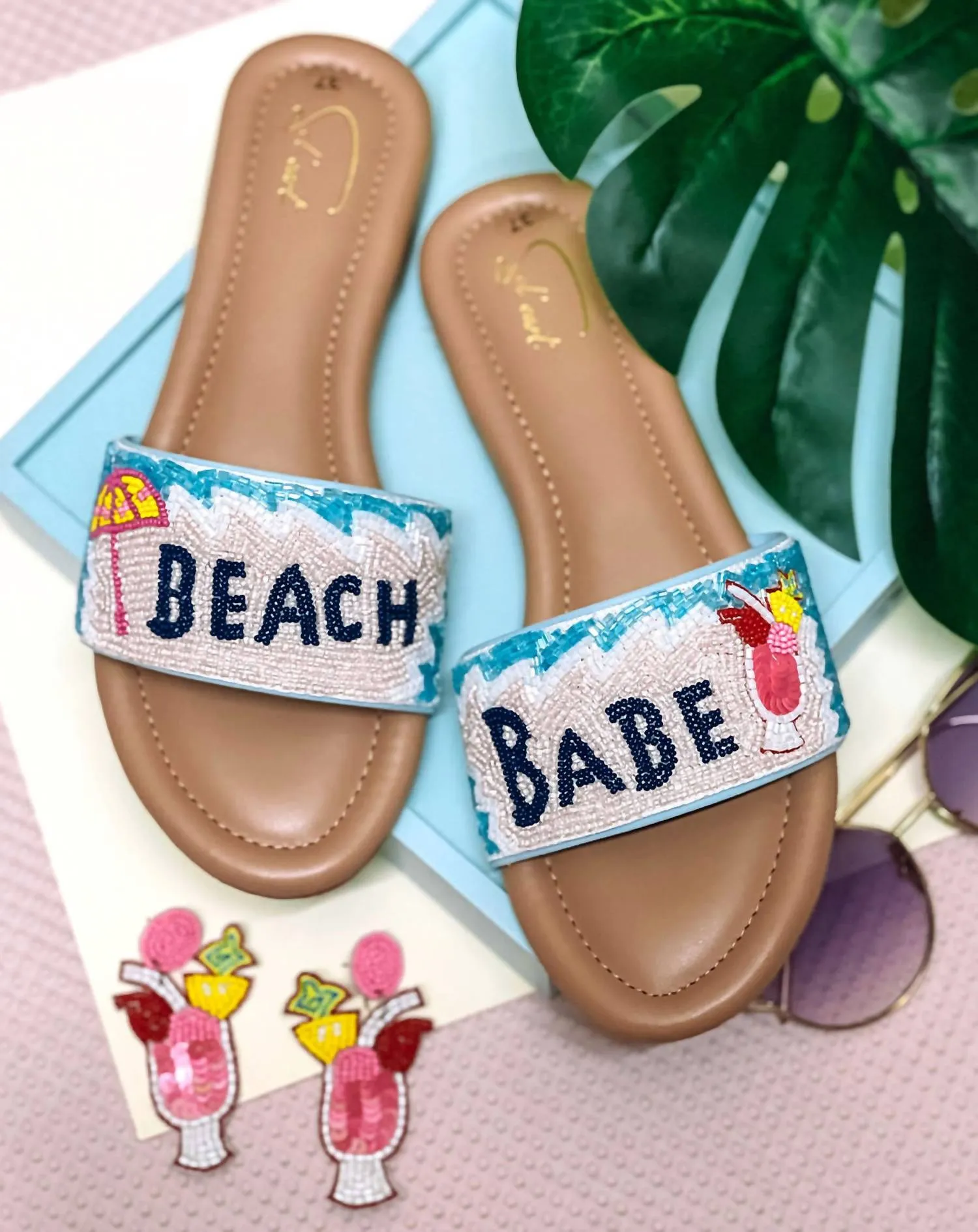 Women Beach Babe Sandal In Blue Multi
