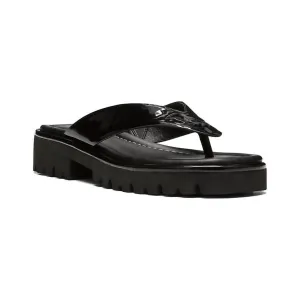 Women's Bloom Slip-On Leather Sandal In Soft Patent Black